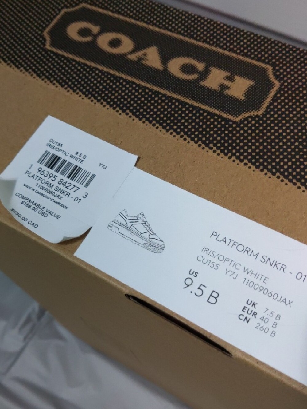 Coach White and Purple Platform Sneakers - Picture 11 of 12